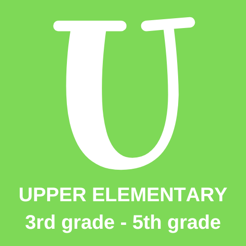 The letter U and the words Upper Elementary and 3rd grade - 5th grade